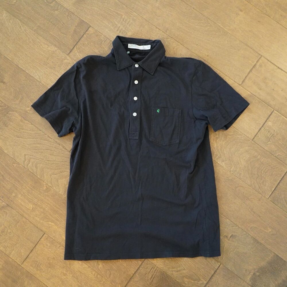 Criquet Classic Fit Top Shelf Players Performance Polo Shirt Men's Size M Black